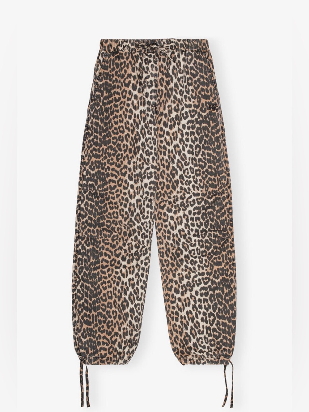 GANNI pants in Leopard Washed Cotton Canvas size 40 8/10